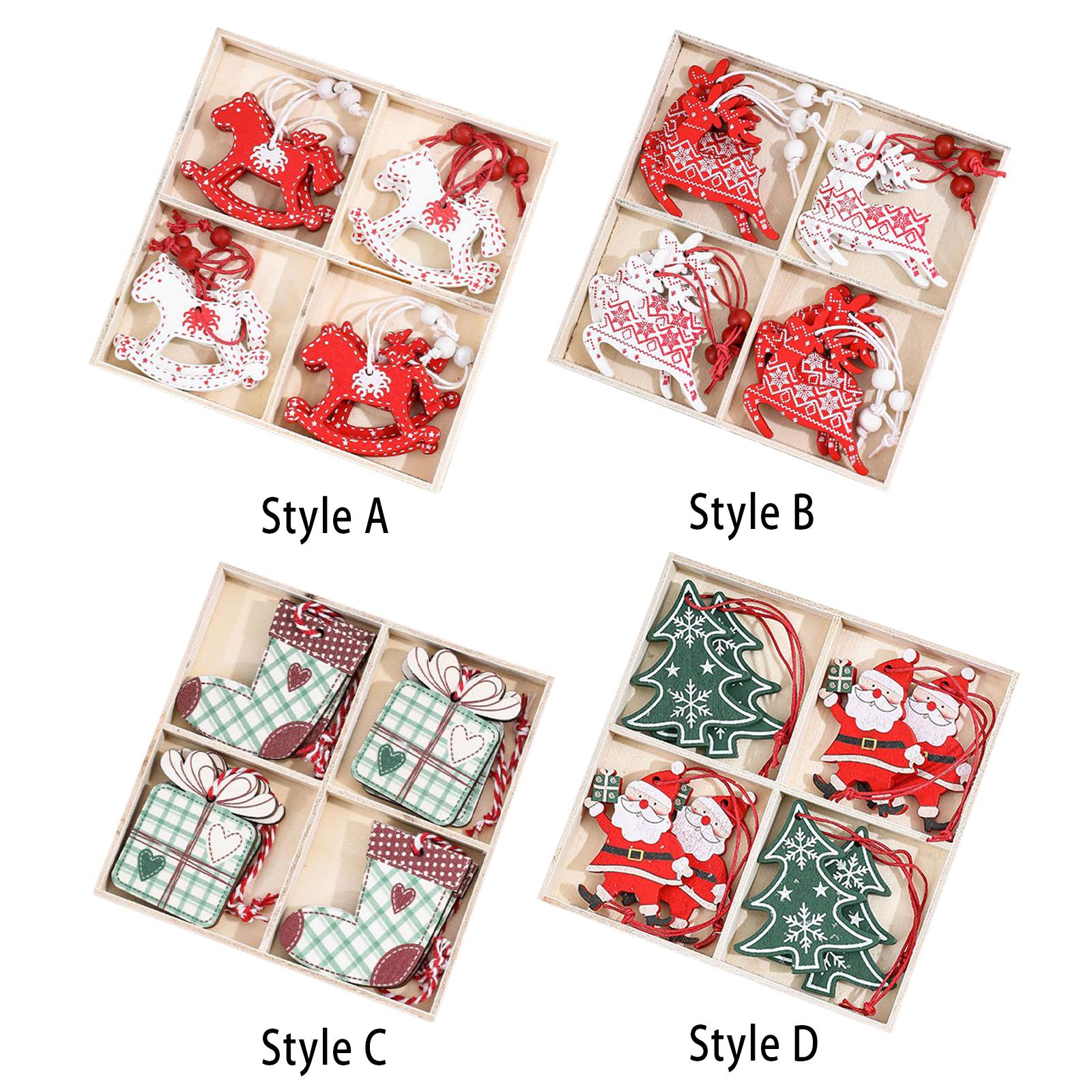 Christmas Stocking Hanging - Decorazione natalizia in legno, ciondolo da