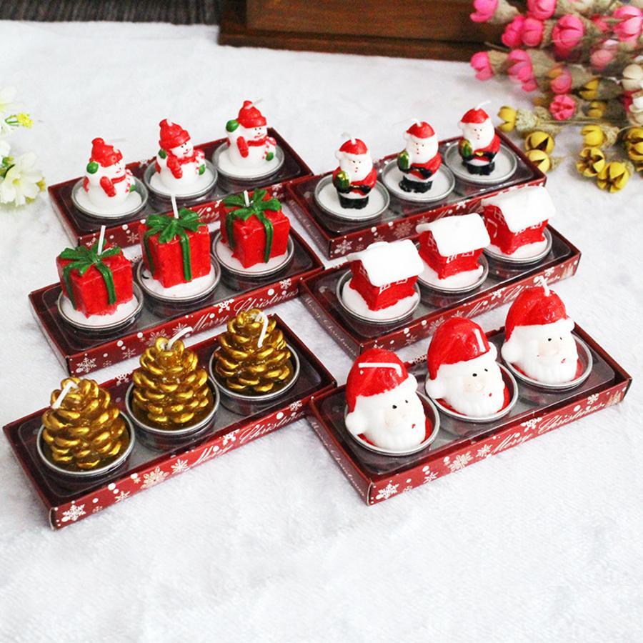 Holiday Candle Set - Set di 3 candele decorative natalizie: