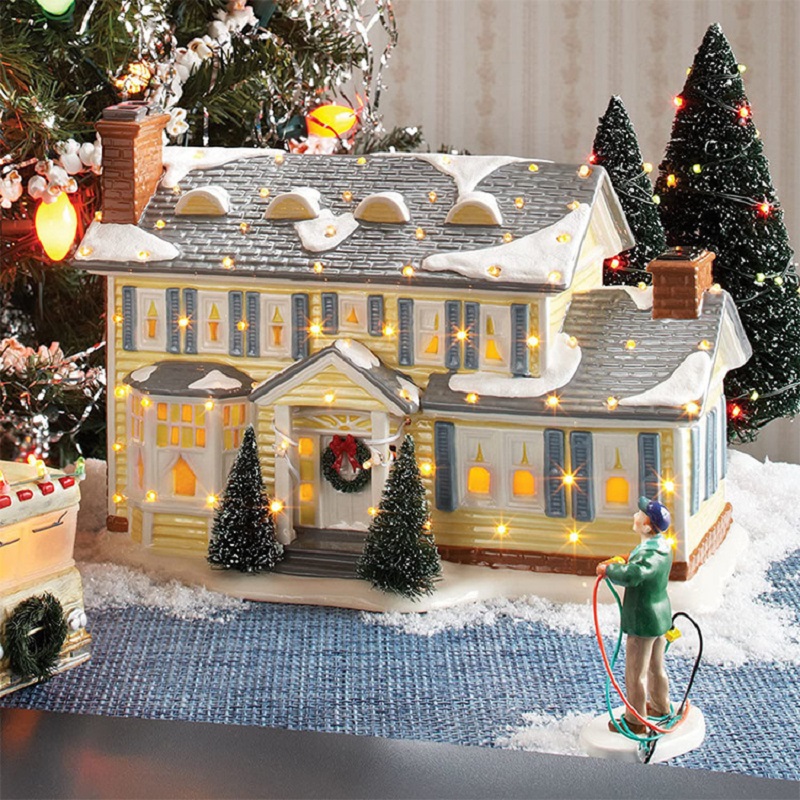 Nutcracker Figurine - Edificio luminoso Natale Babbo Natale Car