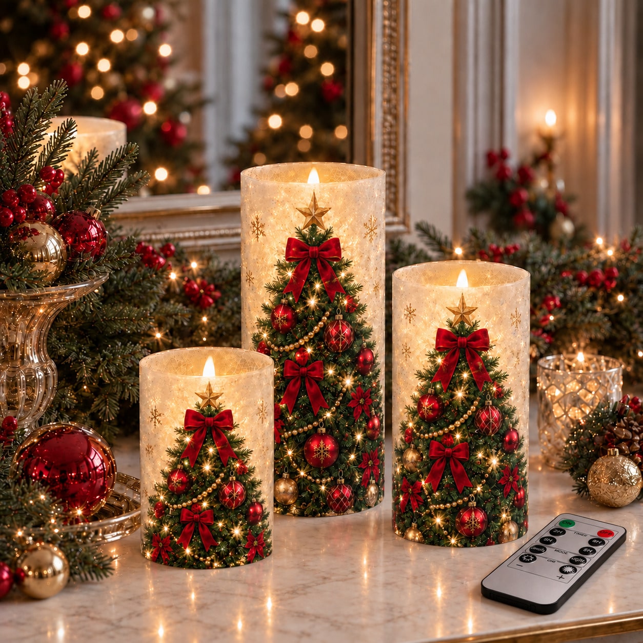 Set di 3 candele LED senza fia - Holiday Candle Set recensione e prezzo