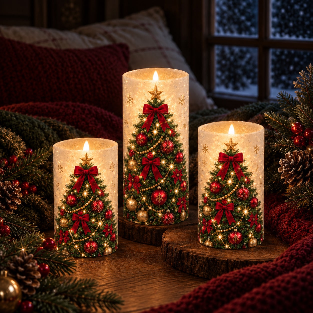 Set di 3 candele LED senza fia - Holiday Candle Set recensione e prezzo