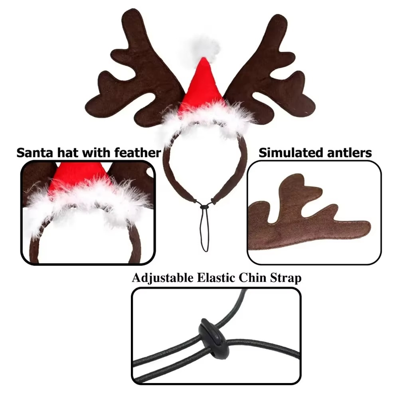 5PCSPet Cerchietto Natalizio c - Reindeer Antlers Headband recensione e prezzo