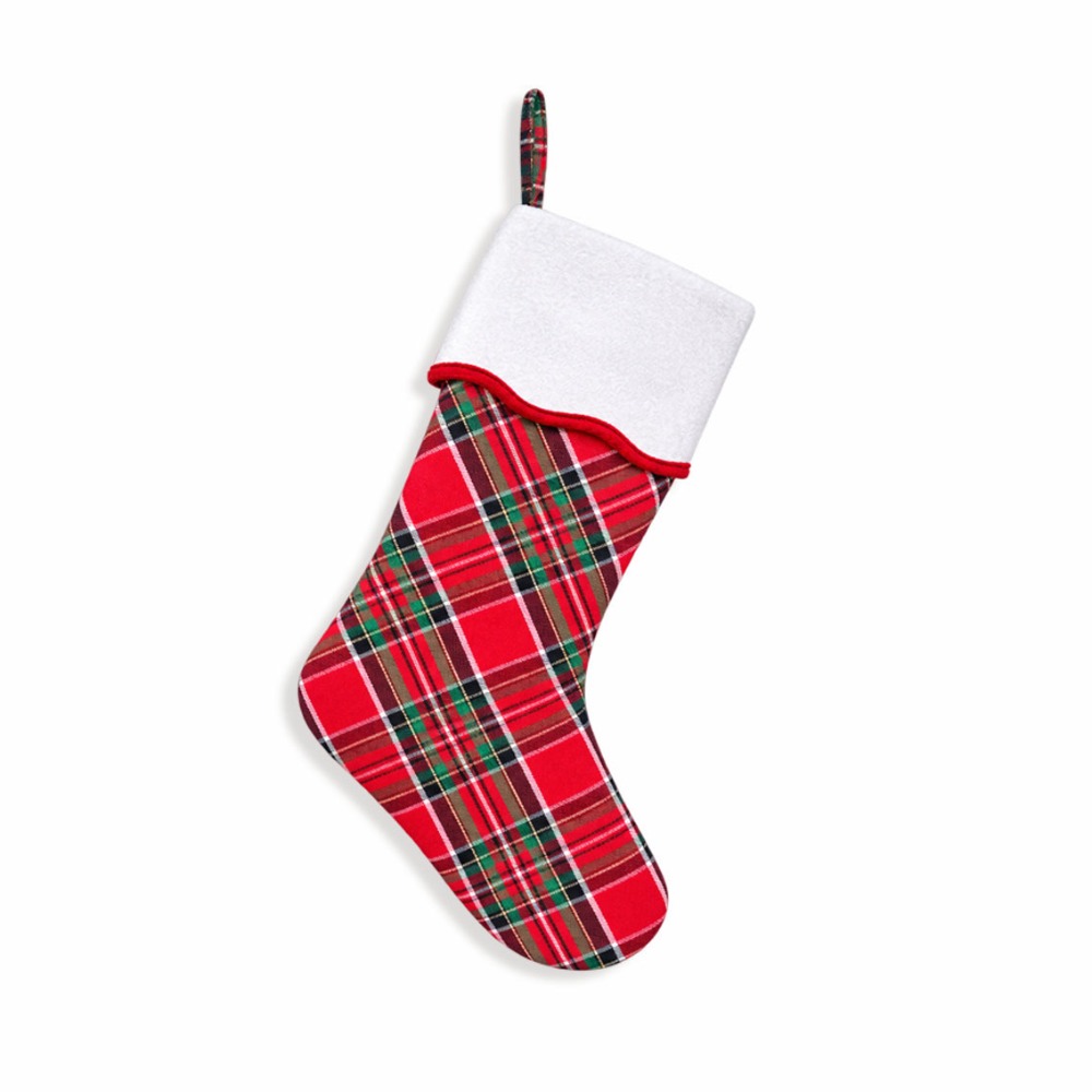 Calza di Natale a Quadri con F - Christmas Stocking Hanging recensione e prezzo