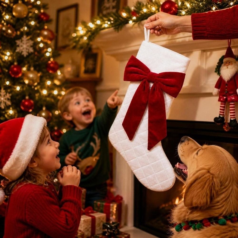 Calza di Natale a Quadri con F - Christmas Stocking Hanging recensione e prezzo
